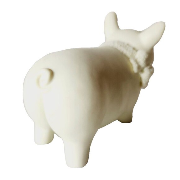Department 56 Snowbunnies Pig Easter Farm Vtg Figurine 90's White 23773 - Picture 3 of 9